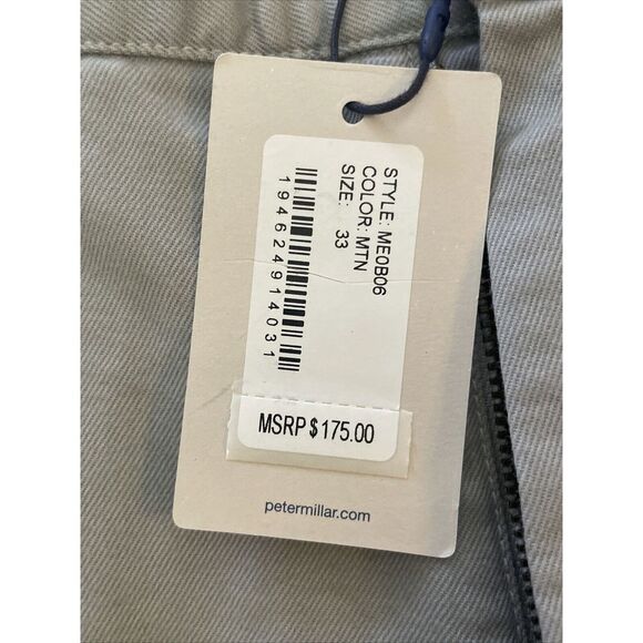 Peter Millar Crown Men's Pilot Twill Flat Front Trouser Pants Gray 33 NWT $175 - Picture 4 of 8